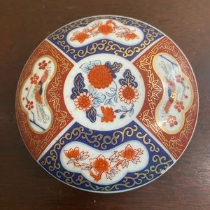 Asahi Trinket/ Jewelry Glass Box Imari Style Made In Japan